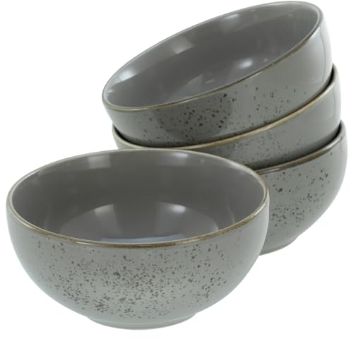 Creatable, 21676, Serie Nature Collection Stone, 4-teiliges Geschirrset für 4 Personen, Buddha Bowl aus Steinzeug, spülmaschinen- und mikrowellengeeignet, Qualitätsproduktion
