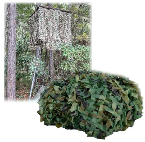 vliovy Tarnnetz Camouflage Netz 4x6m 2x5m 3x7m Militär Tarnnetz Waldlandschaft für Jagd Camping Garten Party Dekorationen Sonnenschutz Sichtschutz Netz(6x8m=19.7x26.2ft)