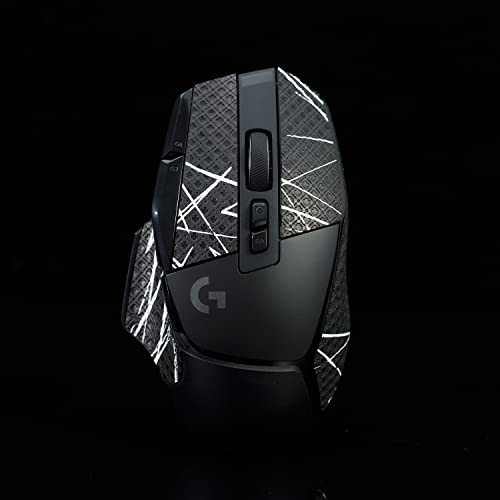 JIROAOTIC Ruban adhésif pour souris compatible avec Logitech G502 X Lightspeed sans fil/filaire/G502 X Plus Autocollant pour souris de jeu Motif lézard Suck Sweat antidérapant Noir/blanc 0,4 mm