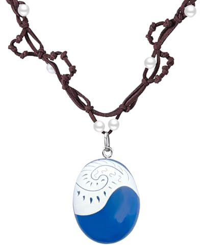 Vaiana Kette, Moana Prinzessin Halskette, Princess Necklace Kinder, Handgeflocht Schmuck, Kette Freundschaft, Ozean Pearl Anhänger Halskette, Geschenke für Frauen Mädchen Damen