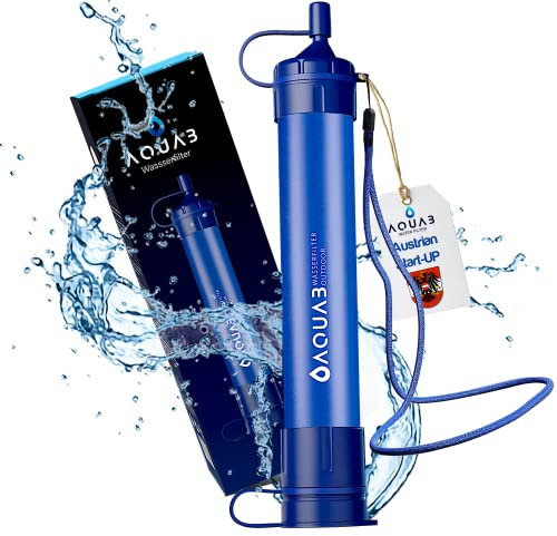 AQUAB® Filtro de Agua Portátil 4500l Sistema de Filtración de Agua, purificador Agua, Potabilizador de Agua,Filtros de Agua da Excursionismo Campamento Supervivencia y Preparación de Emergencias