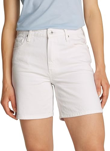 Tommy Hilfiger Damen Jeans Shorts Straight Fit, Weiß (Th Optic White), 27W