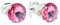 pewterhooter Women 925 Sterling Silver Crystal Stud Earrings (Brilliant Rose)
