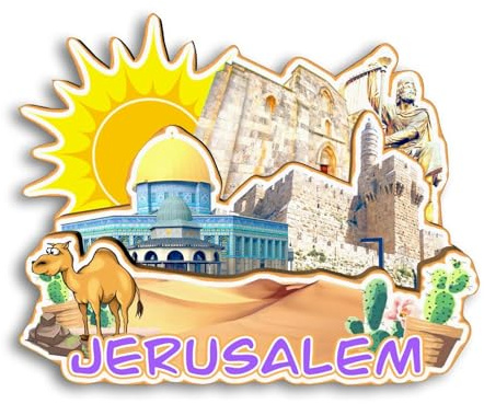 Quwsne Refrigerator Magnet Jerusalem Israel Fridge Magnet City Travel Souvenirs Tourist Gifts 3D Classic Landmarks Handmade Crafts Home Decoration2008