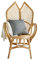 Korbstuhl aus Rattan, Mid Century Modern Akzentstuhl, Rattan-Esszimmerstuhl mit Armlehne, bequemer Rückenlehnenstuhl, Liegestuhl for Wohnzimmer, Schlafzimmer, Garten-/Terrassenmöbel