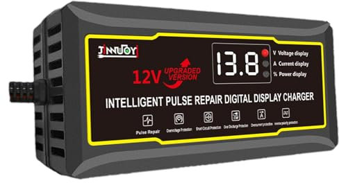 Chargeur Et Mainteneur De Batterie,Chargeur De Batterie De Moto,Chargeur de Batterie de Voiture Portable 12 V | Réparation d'impulsion de Chargeur de Batterie au Plomb de Tondeuse autoportée