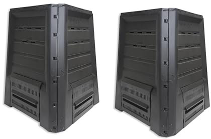 KHW | Komposter ohne Boden | 680 L | witterungsbeständig | klappbarer Deckel | Schnellkomposter für den Garten | 100% recyceltes Polyprophylen | Made in Germany