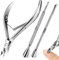 3Pcs Trousse d'entretien des Cuticules, Pince Coupante pour Cuticules, Poussoirs et Lime en Acier, Professionnel Coupe-cuticules, Manucure Pédicure, pour Les Ongles et Les Ongles des Pied