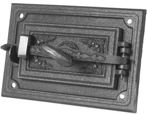 Gusseiserne Ofentür – Holzofen Tür, Kaminofen Tür, Backofen Tür, Grill Tür – 325x230 mm – Rechteckige Guss Tür für Kamin und Pizzaofen (Graphit)