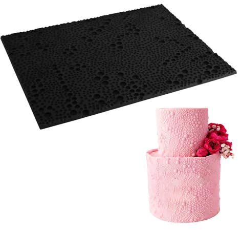 DONGKER Silikon Spitzenform, 1 Stuck 3D-Prägung Spitze Kuchen Matte, 24,7x18,2 cm, Backen Spitze-Silikonmatte für Tortendeko Spitz-Effekt Fondant Klassisch Muster