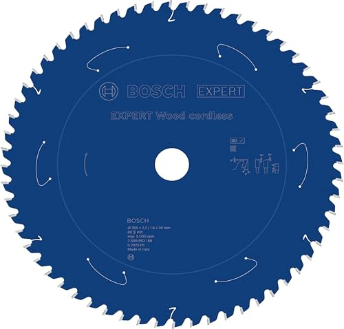 Bosch 1x Expert Wood Cordless Circular Saw Blade for Mitre Saw | for Softwood, Hardwood, Ø 305 mm, Professional Accessory Mitre Cordless Circular Saw