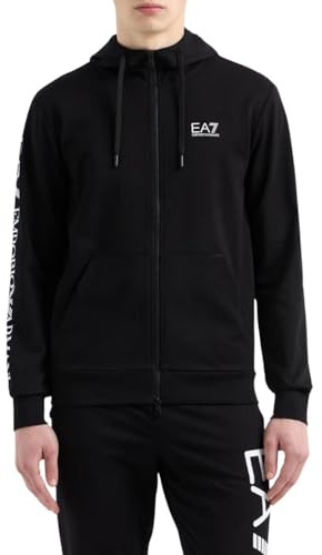 Emporio Armani EA7 Felpa con Cappuccio Logo Series in Cotone Felpato da Uomo, 7M001047
