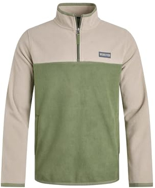 Weird Fish Tristan 1/4 Zip Colour Block Microfleece Artichoke Size L. (Jumper/Sweater/Fleece)
