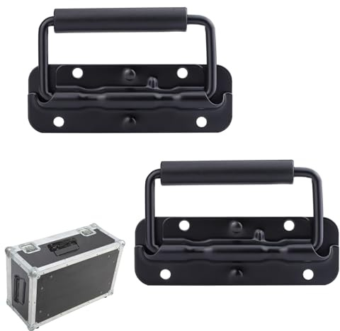 Klappgriff, 140mm Gefedert Kistengriff, 2 Stück Griff Tragegriff, Hardware Boxen Griff, Flightcase Griff, Belastbarer, Für Toolbox,Aufbewahrungsbox,Gerätegehäuse,Transportkiste,Lautsprecherboxen,Möbel