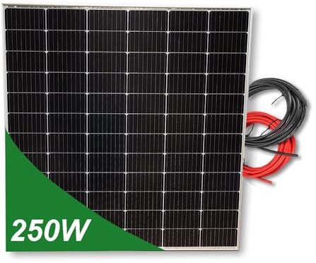 Panel solar 250W Tamaño Estandar monocristalino 12V tecnología PERC alta eficiencia con cable de 5 metros