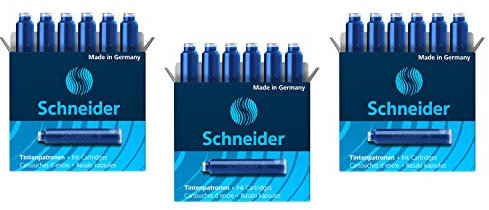 SCHNEIDER Pack of 3 Boxes of 6 Royal Blue Erasable Ink Cartridges