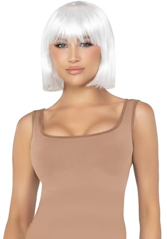 LEG AVENUE Damen Pearl Short Natural Bob Wig Panamahut, Weiß (White), (Herstellergröße: One sizeUk 6-12)