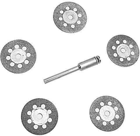 5pcs Disque Diamant Meuleuse Carrelage Coupe de Diamant 22mm avec Mandrin en Acier au Carbone