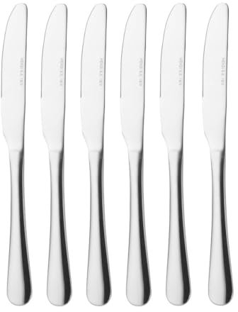 HENDI Tafelmesser, Stückzahl: 6, Handpoliert, stilvolles Hochglanzdesign, 225mm, Edelstahl 18/0