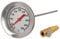 Termometro da incasso 500 gradi Ø 6,5 cm per forno a legna, forno pizza, grill, affumicatore, BBQ realizzato in acciaio inox, sonda 15cm | 30cm | 45cm con cono incorporato (15cm)