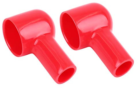 X AUTOHAUX 2pcs 57mm Long Red Soft PVC Battery Terminal Cover Cap Sleeve Boot