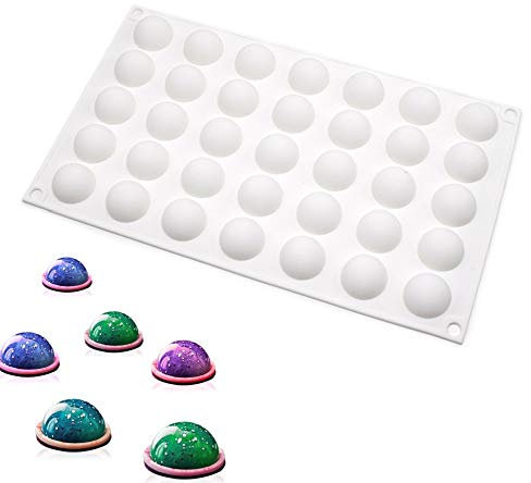 moule silicone dessert, moules En Silicone pour Glace Chocolat Pâtisserie Dessert, 35 Trous Forme de petits demi-cercles