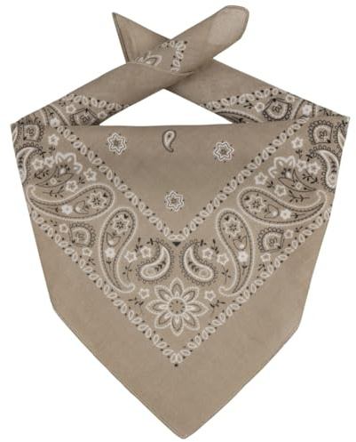 Lipodo Bandana Headscarf Cotton Multifunctional Women Men Beige