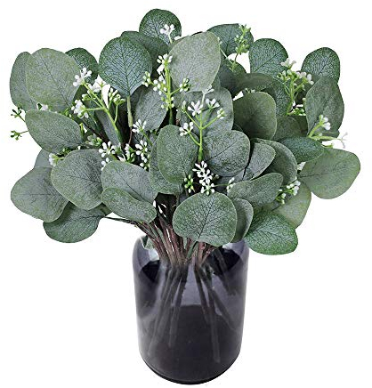 Künstliche Eukalyptusblätter, 29 cm hoch, 10 Stück