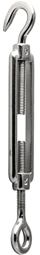 FASTON® Spannschlösser Auge - Haken M4 änhl. DIN 1480 Edelstahl A4 V4A (10 Stück) Spannschloss Wantenspanner Spannschloß Spannschraube Drahtseil Seil Kabel