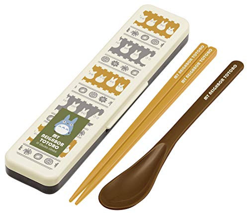 Skater CCS3SAAG My Neighbor Totoro Ghibli Chopsticks & Spoon Set, Silver Ion Ag+ Antibacterial, Made in Japan, 7.1 inches (18 cm)