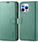 TUCCH Hülle für iPhone 13 Pro Max Flip Case, Magnetische Klapphülle RFID-Sperrung [TPU] [Standfunktion] [Kartenfach], Schutzhülle kompatibel mit iPhone 13 Pro Max (6,7 Zoll) Grün