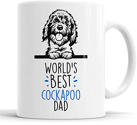 Faithful Prints Cockapoo World's Best Dad Mug Dog Dad Cockapoo Dad Cup Friend Funny Gift for Birthday Christmas, Cockapoo Mug (FP-10449)