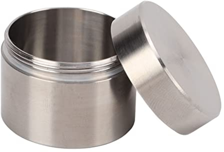 Les-Theresa Pastillero de Acero Inoxidable, Impermeable Cajita de Acero Inoxidable Botes de Metal Pequeños con Tapa, Portátil Cajas Metalicas Pequeñas Redondas para en la Oficina Y Mientras Viaja (M)