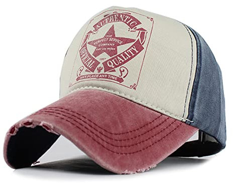 YULOONG Berretto da Baseball Vintage Cappello Trucker Denim Lavato Moda Pentagramma Modello Stella Cappello da Sole All'aperto 100% Cotone Unisex C