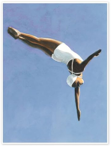 Posterlounge Turmspringen Poster | 30 x 40 cm von Sarah Morrissette Blau Wandbilder Wanddeko