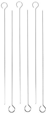 I LOVE BBQ - Grillspieße - 6 lange Grillspieße aus Edelstahl - Länge 33 cm - Dicke des Edelstahls: 2 mm - Grillspieße vielseitig einsetzbar