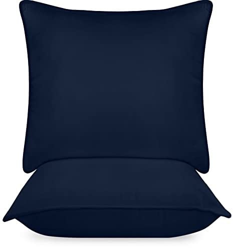 Utopia Bedding KopfKissen (2er Set), 60 x 60 cm Schlafkissen, Atmungsaktiv et Weich Kissen (Marineblau)