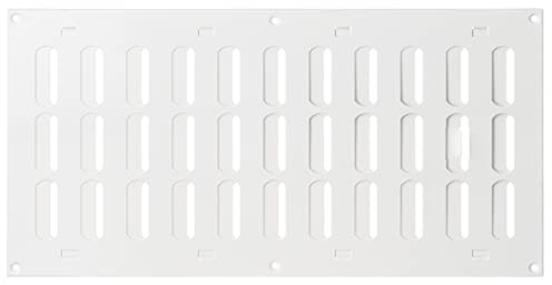 400x200mm Réglable Grille d'aération en Métal Blanc - Grille de Ventilation avec Réglage Coulissante