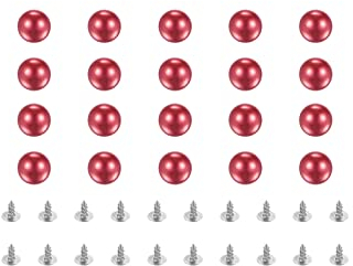 sourcing map 50 Set Perlniet Nieten Kit, 8mm Perlnieten ohne Loch Faux Perlen Nieten Knöpfe für DIY Vase Füller Hochzeitsfeier Haus Dekoration, Rot