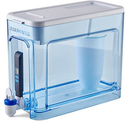 ZeroWater Distributore di filtro dell'acqua a 5 stadi pronto da leggere da 32 tazze, certificato NSF per ridurre piombo e PFOA/PFOS, lettura TDS istantanea