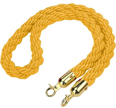 Absperrseil Absperrkordel 2 4 6 8 10 Fuß Lang Restaurants Crowd Control Seilbarriere, Sicherheit VIP Hängend Ständer Hanfseil, Für Roten Teppich Event-Eingang (Color : Yellow, Size : Length 3m/9.8ft