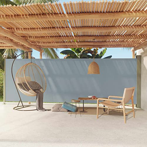 FIRBNUS Seitenmarkise Ausziehbar 180x600 cm Grau Sichtschutz Balkon Sichtschutz Garten Sonnenschutz Terrasse Sonne- und Windschutz für Balkon Terrasse Garten Schlichte und Stilvolle Design
