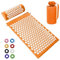 BULZEU Akupressurmatte mit Kissen,Akupressur Set gegen Nacken und Rückenschmerzen,Akupunkturmatte Acupressure Mat Massagematte zur Wohltuenden Entspannung und Massage,mit 8 Massagebälle(Orange)