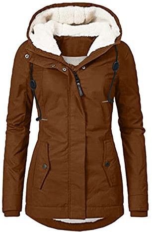 EMUKFD Cappotti invernali da donna Parka in pile Anoraks con cappuccio casual caldo giacca spessa imbottita in pile oversize capispalla moda caldo neve cappotto di media lunghezza Abrigos de invierno