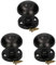 KOTARBAU® Türknopf Ø 55 mm Metall Türknauf Drehbar Kugelknauf Rund Türgriff Türdrucker Türklinke Rosette Feststehend Pulverbeschichtet (Schwarz) (Packung mit 3)