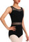 Mulnall Damen Tanztrikots für Ballett Tank, Mesh Hohl Taille und Wasser Drop Back Gymnastikanzug Damen Trikot Turnanzug(23607-06-XL)
