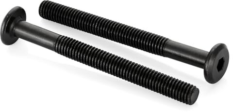 10 bulloni a brugola con testa rotonda piatta, M6 da 75 mm, in acciaio al carbonio, filettatura parziale, finitura in ossido nero, 10 pezzi