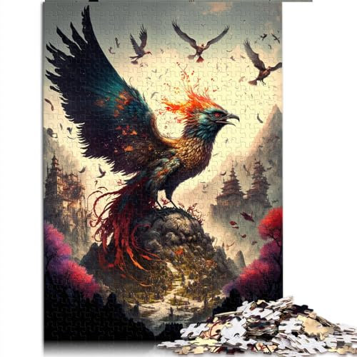 Puzzles für Erwachsene für Erwachsene, 1000-teilige Puzzles, Phoenix-Holzpuzzles für Erwachsene, Kinder, Familienspaß, Puzzles, Größe: 50 x 75 cm