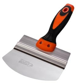 Eimerschaber gebogen 160mm rostfrei | Eimer Schaufel, Spachtel gebogen | Trockenbau Werkzeug zur Entnahme von Spachtelmasse aus Eimer | Trockenbau Spachtel Verputzer Werkzeug