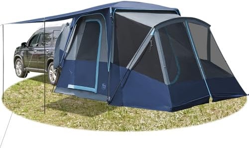 TIMBER RIDGE Heckzelt 5 Personen mit Bildschirmveranda und Vordach SUV Camping Zelt für Van oder Auto inklusive Regenabdeckung und Aufbewahrungstasche 397cmx305cmx220cm